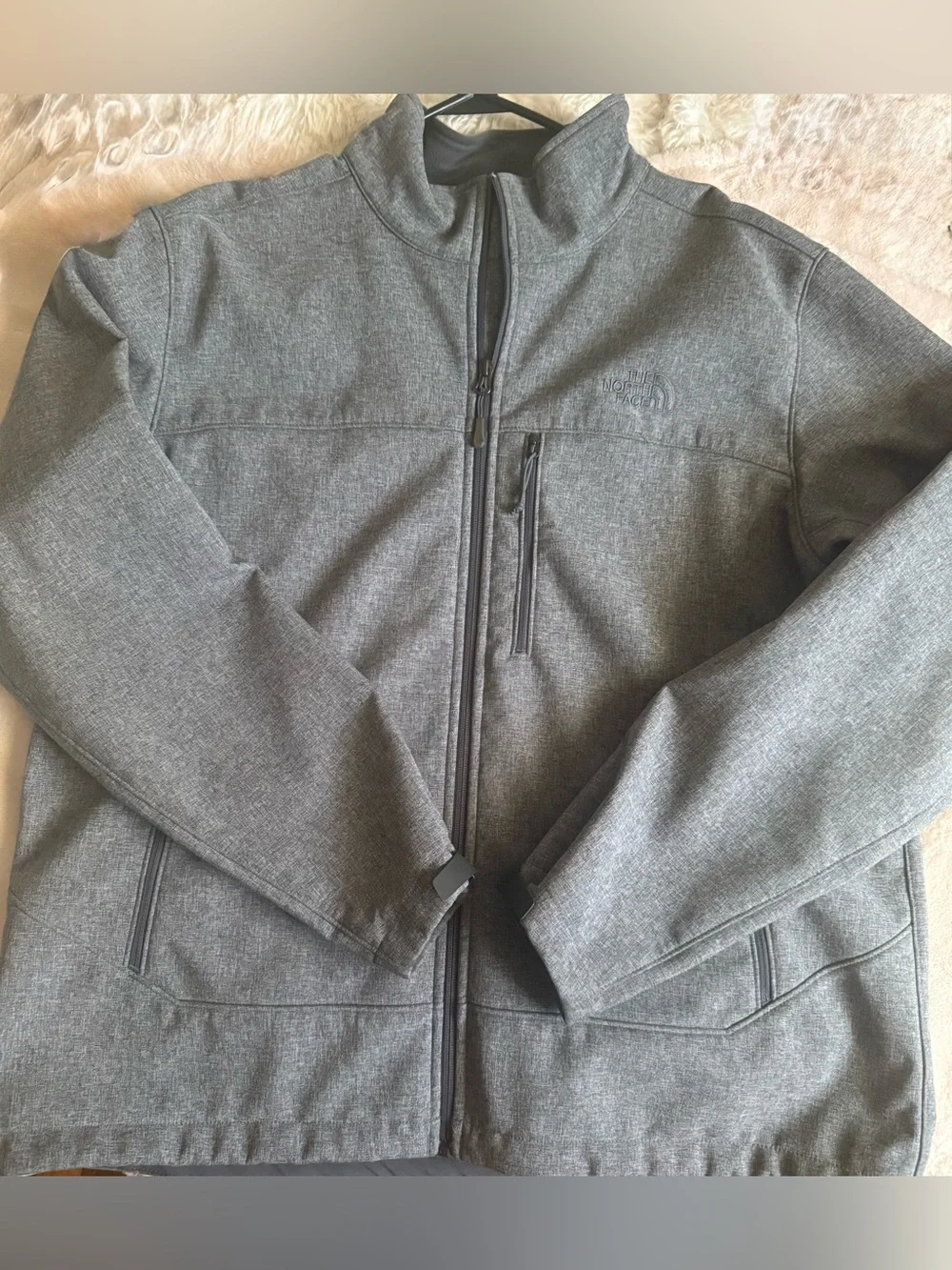 The North Face Men's Heather Gray Lightweight Softshell Jacket Sz XL